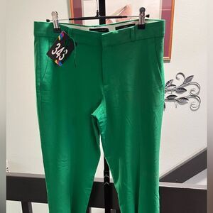 Banana Republic Green Dress Pants Tailored Flat Front #DP342